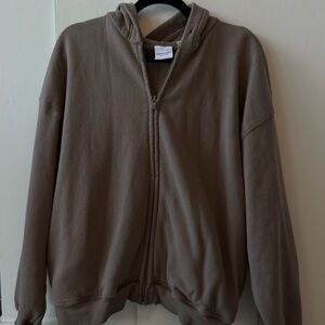 Aritzia Cozy Sweatfleece Mega Zip Hoodie - Turner Taupe